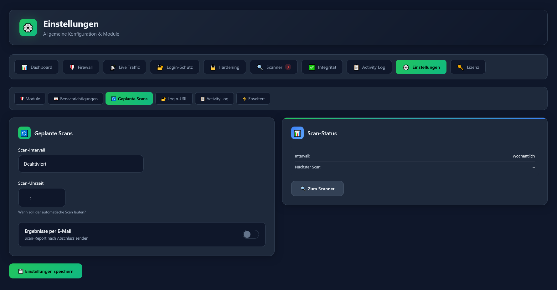 SafetyPress Geplante Scans