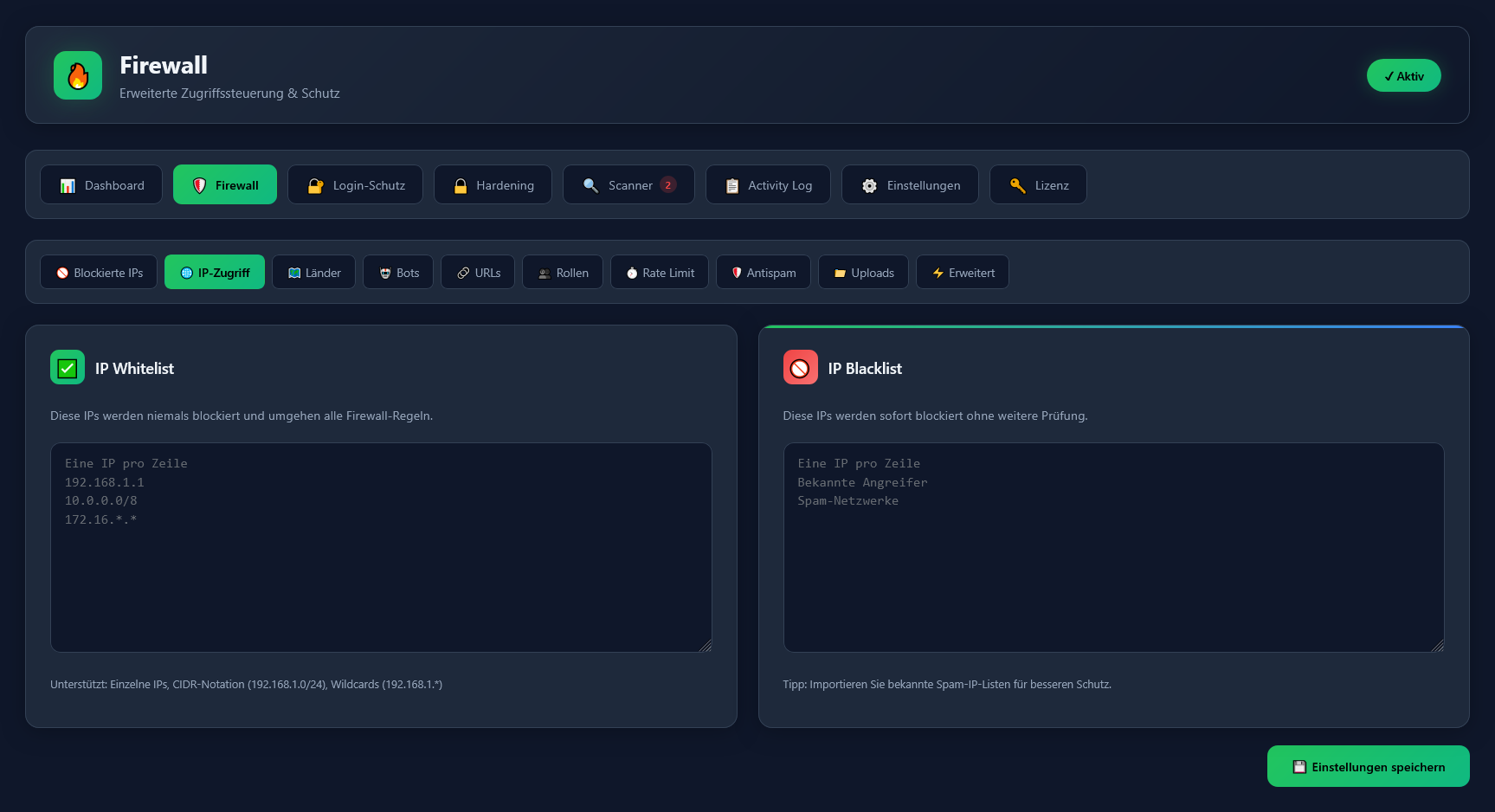 SafetyPress IP-Zugriffskontrolle