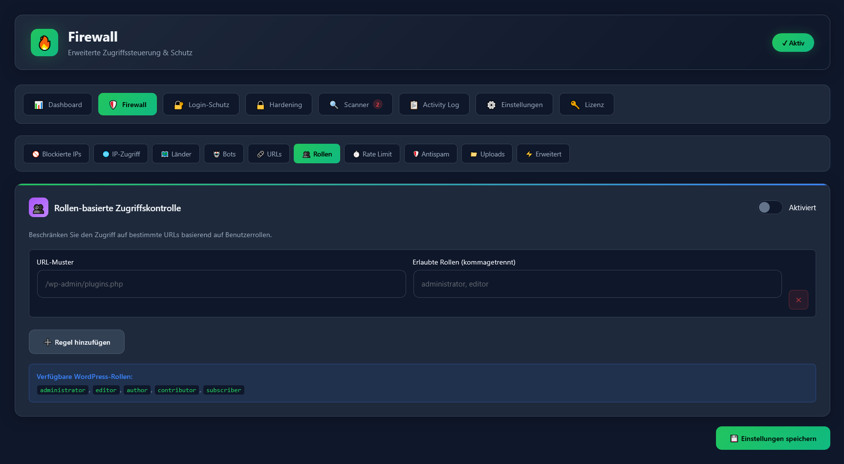 SafetyPress Rollen-Kontrolle